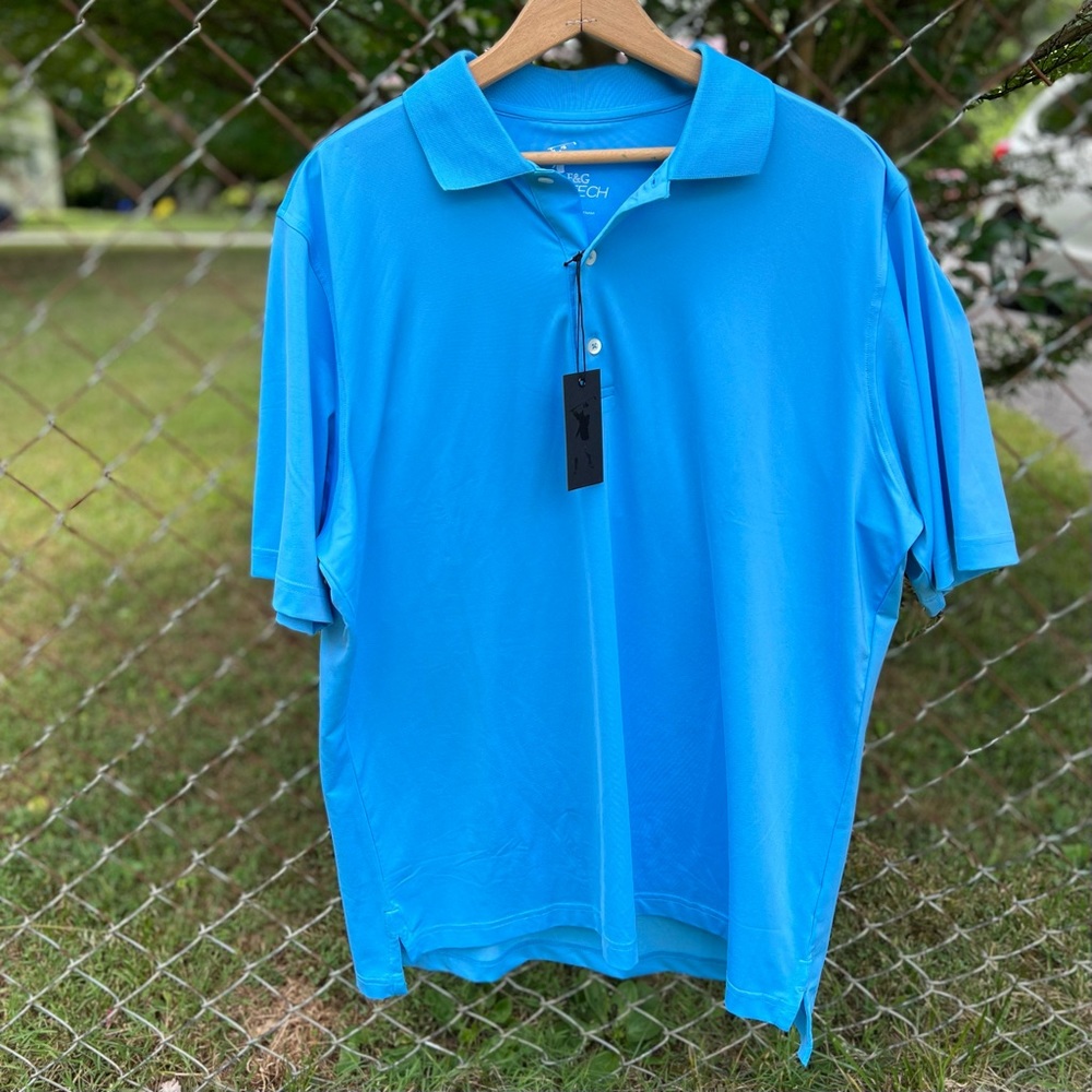 NWT VTG Men’s F & G Solid Tech Jersey Polo Shirt